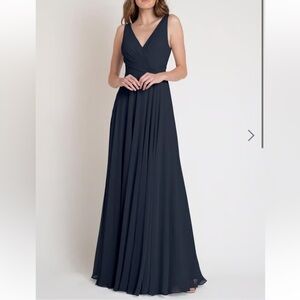 Jenny Yoo Luxe Chiffon Navy Josie Bridesmaid Dress
